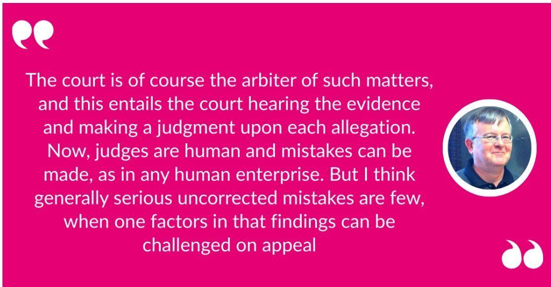 A picture of a quote from the blog with a photo of a man called John Bolch the author, the background is pink, writing in white