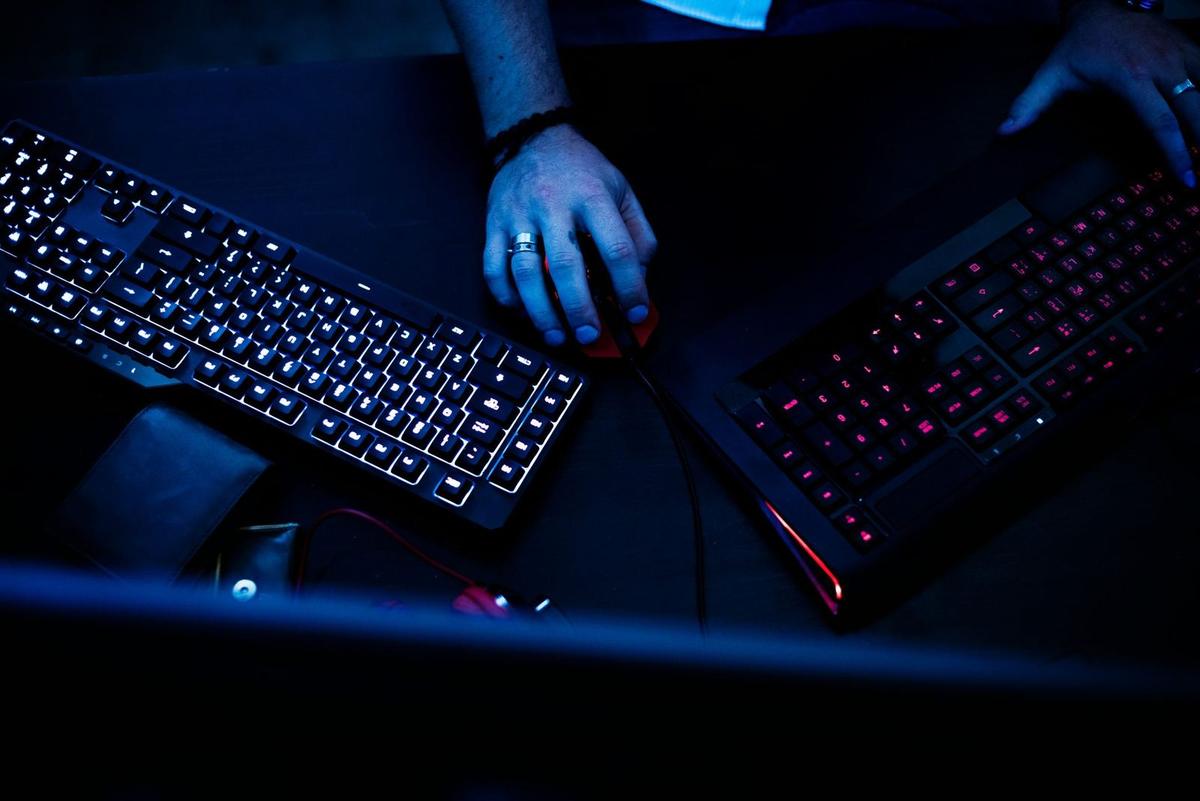 A picture of a person doing a cyber attack