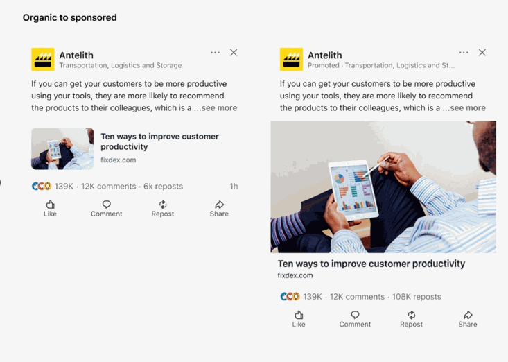 An image of a LinkedIn social media page