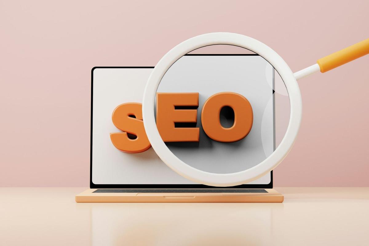 Magnifying glass looking over the word SEO