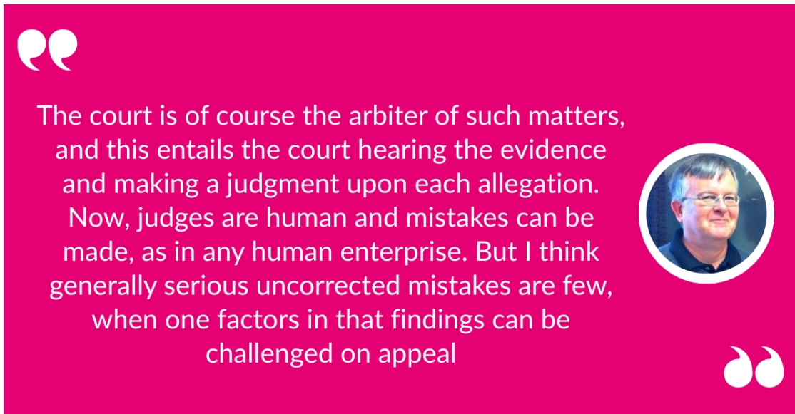 A picture of a quote from the blog with a photo of a man called John Bolch the author, the background is pink, writing in white
