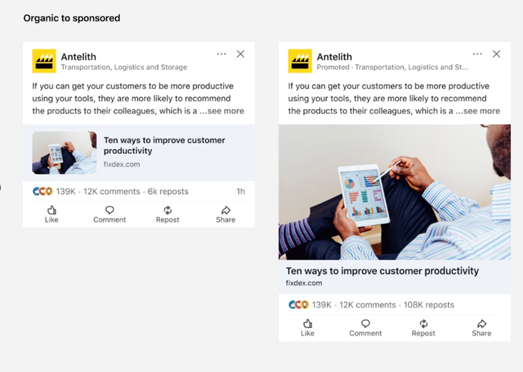 An image of a LinkedIn social media page