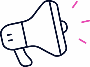 image of a megaphone represents people talking on social media