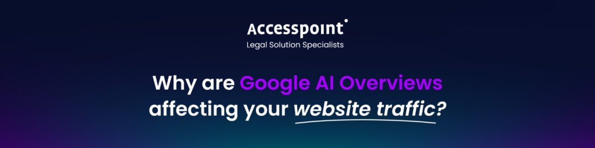 Headline banner advertisement from Accesspoint asking the audience: 'Why are Google AI Overviews affecting your website traffic?'